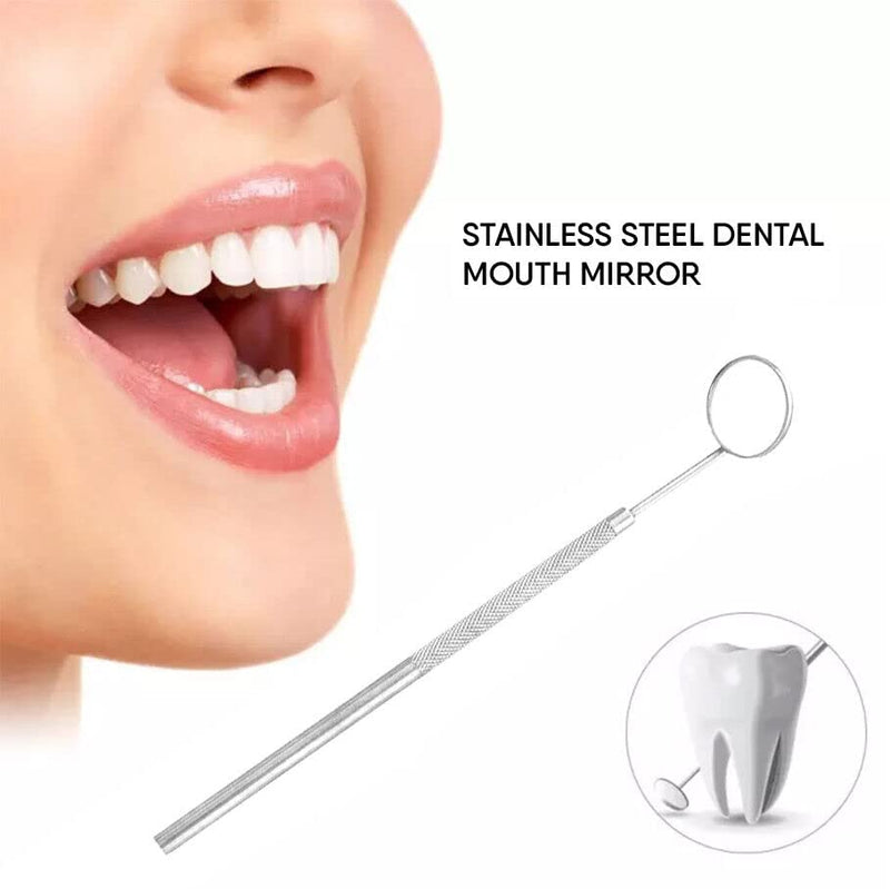 [Australia] - Dental mirror with handle tooth mirror dental stainless steel dentist tools for teeth cleaning inspection oral hygiene mouth mirror for daily use ce 