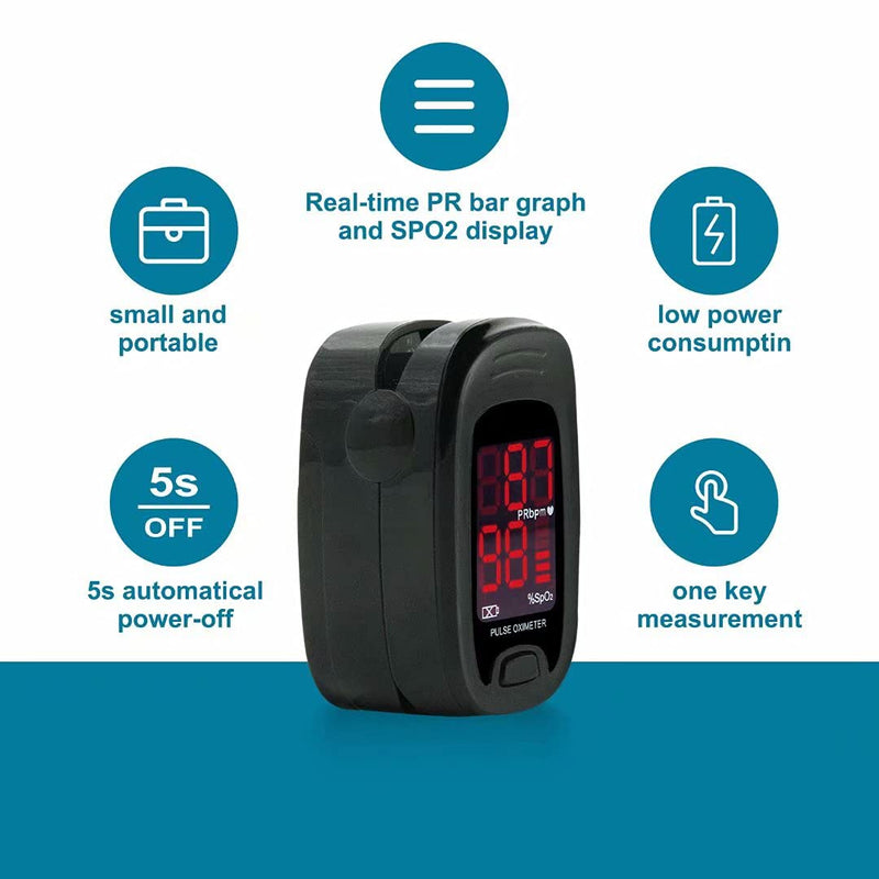 [Australia] - CONTEC MEDICAL SYSTEMS CMS50M Black Pulse Oximeter SpO2 and PR Value Waveform Blood Oxygen Neck/Wrist Corda 