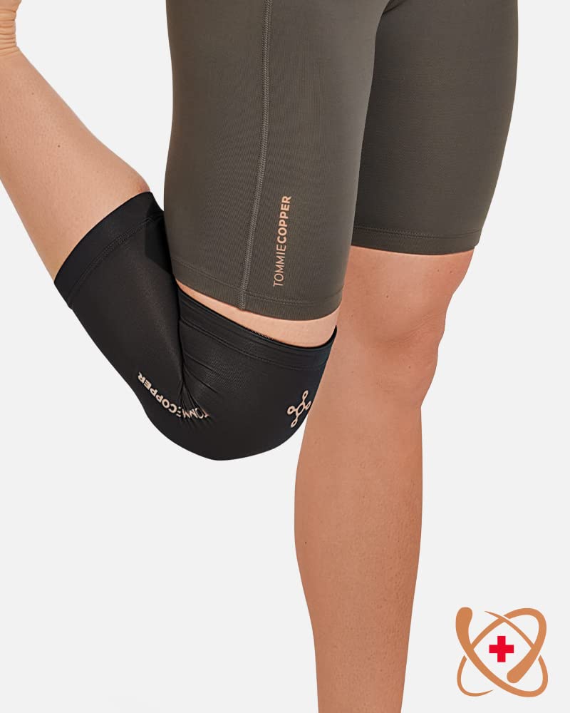 [Australia] - Tommie Copper Unisex Core Compression Infrared Knee Sleeve - Black, Large 