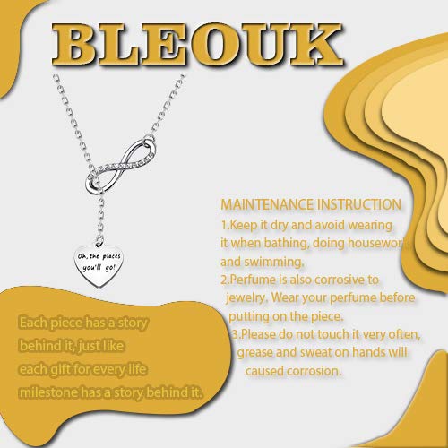 [Australia] - BLEOUK Class of 2020 Gradute Gift Oh The Place You’ll Go Lariat Y Necklace Graduation Gift High School Colleage Graduate Gift Adult Encouragement Jewelry Oh the place Y-ne 