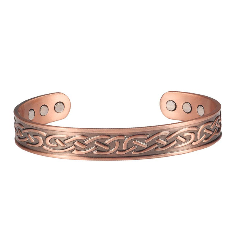 [Australia] - EnerMagiX Copper Magnetic Bracelets for Women Men,99.9% Soild Copper Cuff Bangle Magnetic Bracelet with 6 Strong Magnets,Adjustable Size 