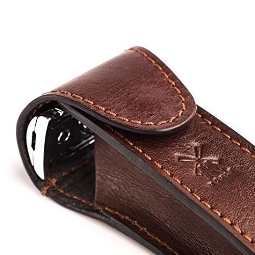 [Australia] - MÜHLE Brown Leather Safety Razor Travel Pouch 