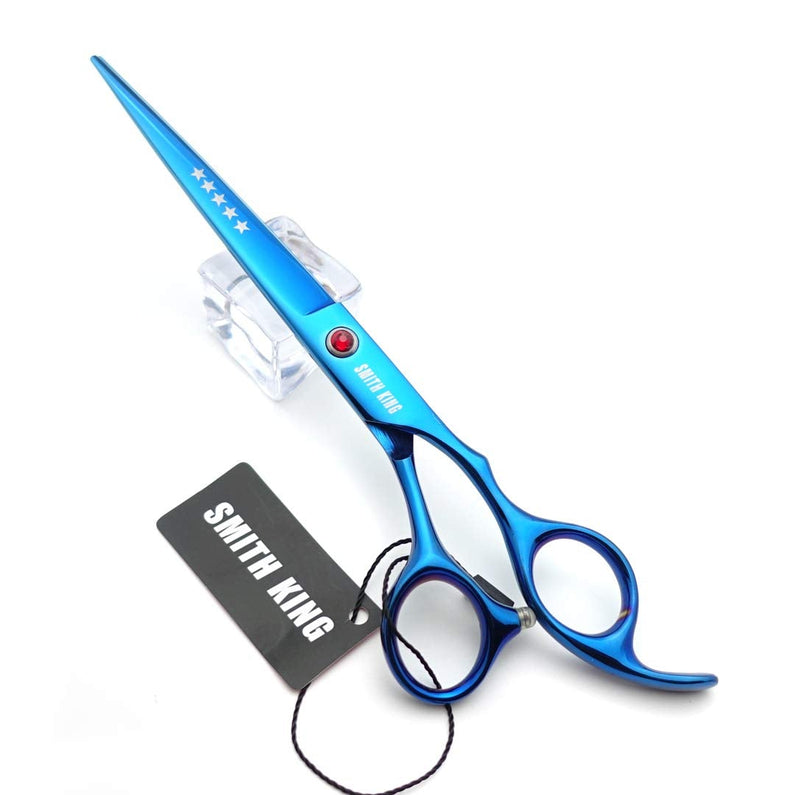 [Australia] - 7.0 inch hair scissors set Hair cutting scissors & thinning scissors with razor combs in 1 set (Blue) 