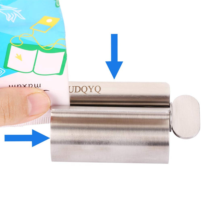[Australia] - Toothpaste Squeezer - Metal Tube Squeezer Stainless Steel Tube Wringer UDQYQ Toothpaste seat Holder Stand (3 Pack) (Silver) Silver 