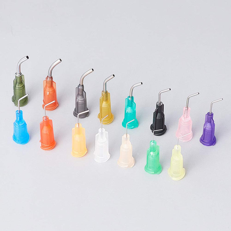 [Australia] - FINGERINSPIRE 120Pcs Blunt Tip Dispensing Needles Pre-Bent Needle Tips -15 Mixed Size 14G-34G for for Oil or Glue Applicator 
