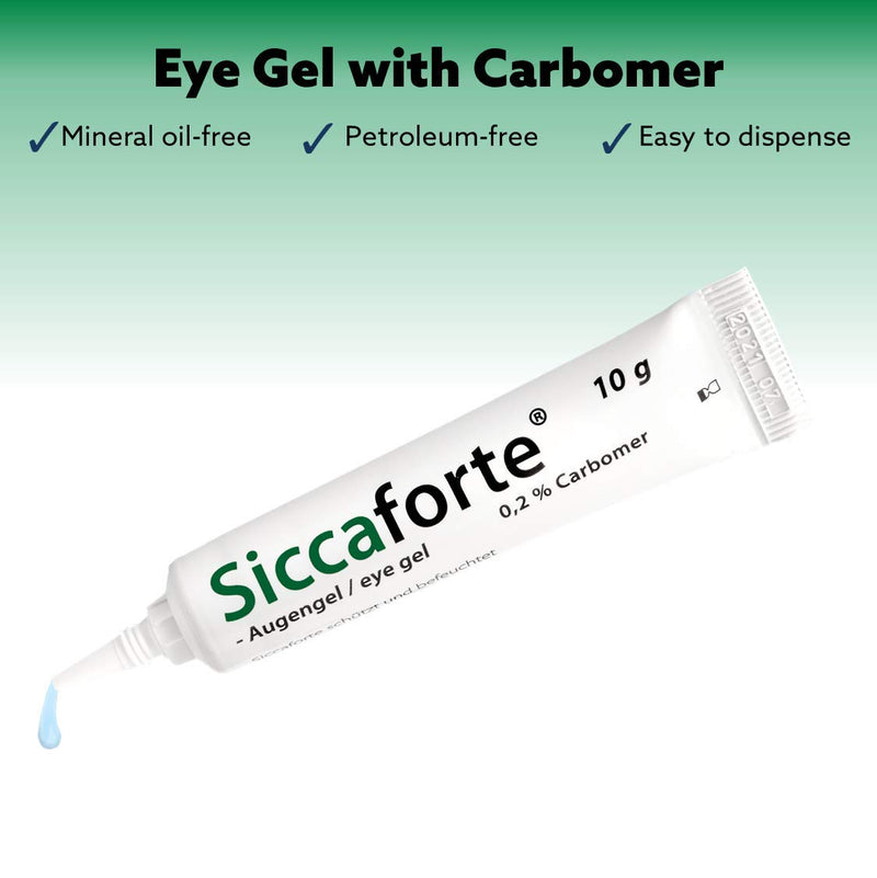 [Australia] - Siccaforte Eye Gel for Dry Eyes | Intensive Dry Eye Gel with Carbomer | Smooth, Moisturizing and Healing for Fresh Eyes | Soothes Irritated and Sore Eyes | Suitable for Day Time Use | Long Term Relief 0.35 Ounce (Pack of 1) 