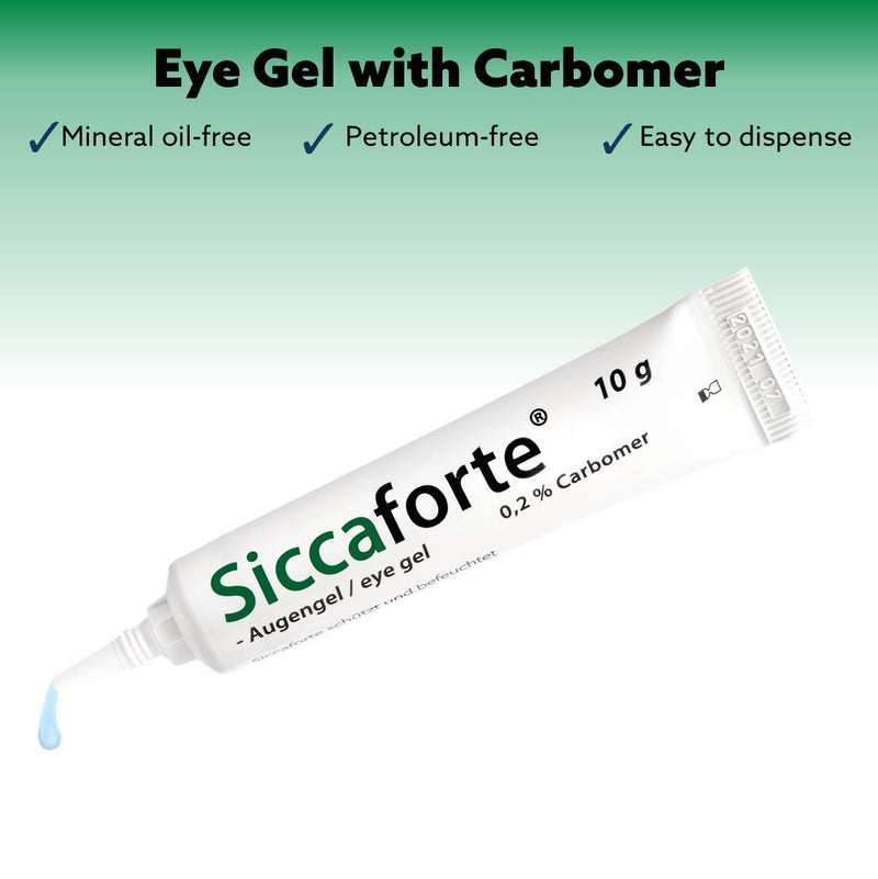[Australia] - Siccaforte Eye Gel for Dry Eyes | Intensive Dry Eye Gel with Carbomer |Smooth, Moisturising and Healing for Fresh Eyes | Soothes Irritated and Sore Eyes | Suitable for Day Time Use (Pack of 1 x 10g) 