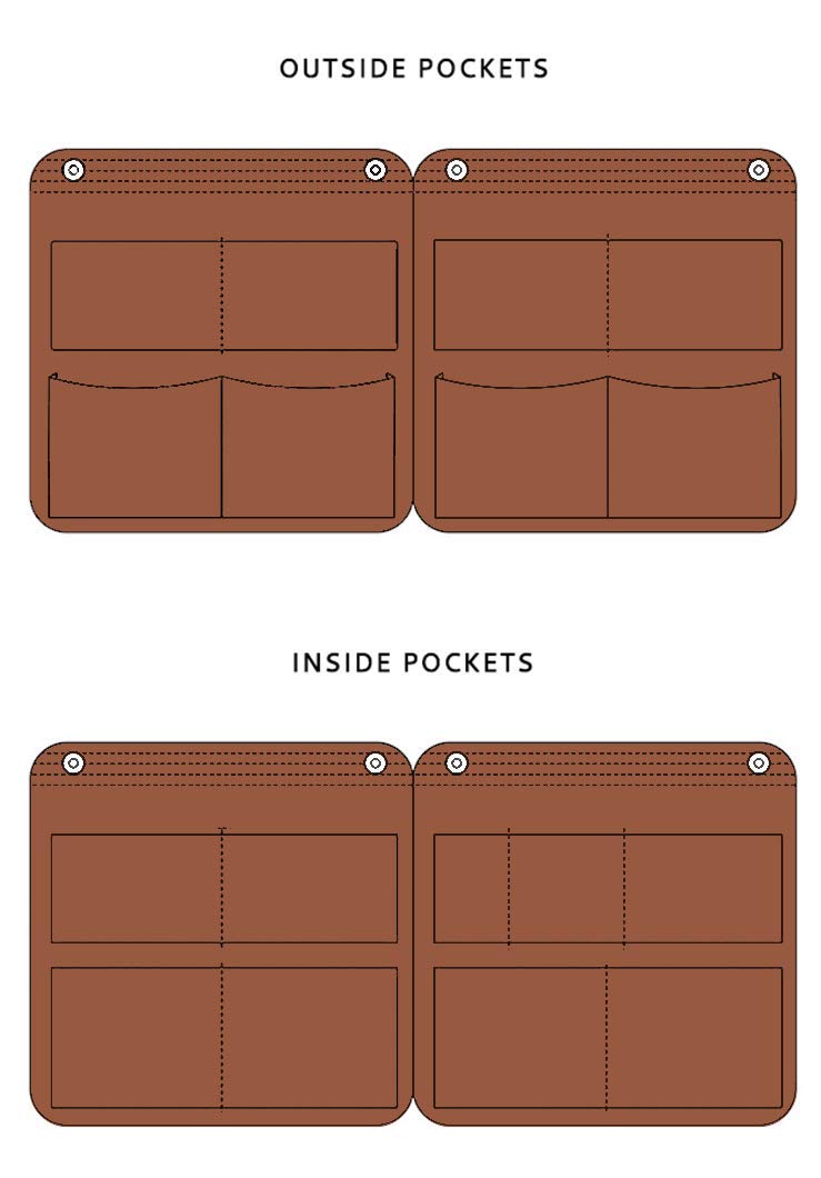[Australia] - Vercord Felt Tall Long Purse Tote Backpack Bag Insert Organizer Inside for Women Brown 