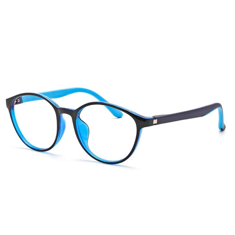 [Australia] - Cyxus Kid's Anti-Blue Light TR Youth Retro Round Blue (Clear Lens) 