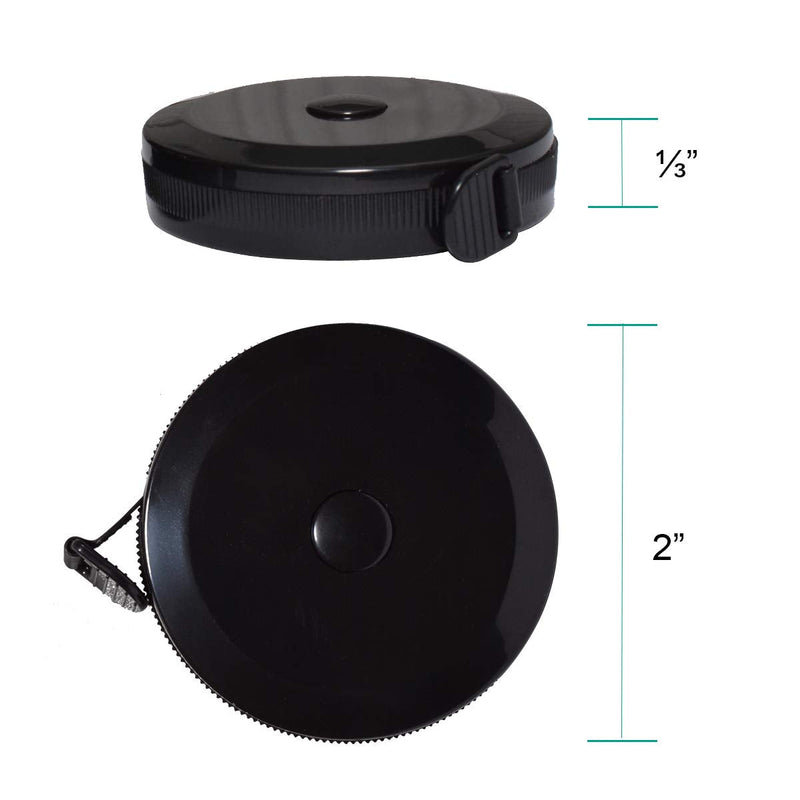 [Australia] - Tape Measure for Body Dual Sided Measuring Tape for Body Measurements Retractable Tape Tailor Clothing Black Tape 