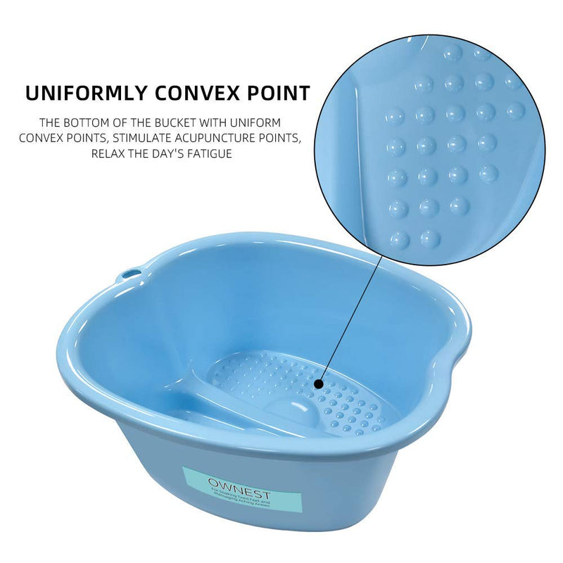 [Australia] - Ownest Foot Bath Spa,Water Spa and Foot Massage, Sturdy Plastic Foot Basin for Soaking Foot,Toe Nails, and Ankles,Pedicure,Portable Foot Tub-Blue A-blue 