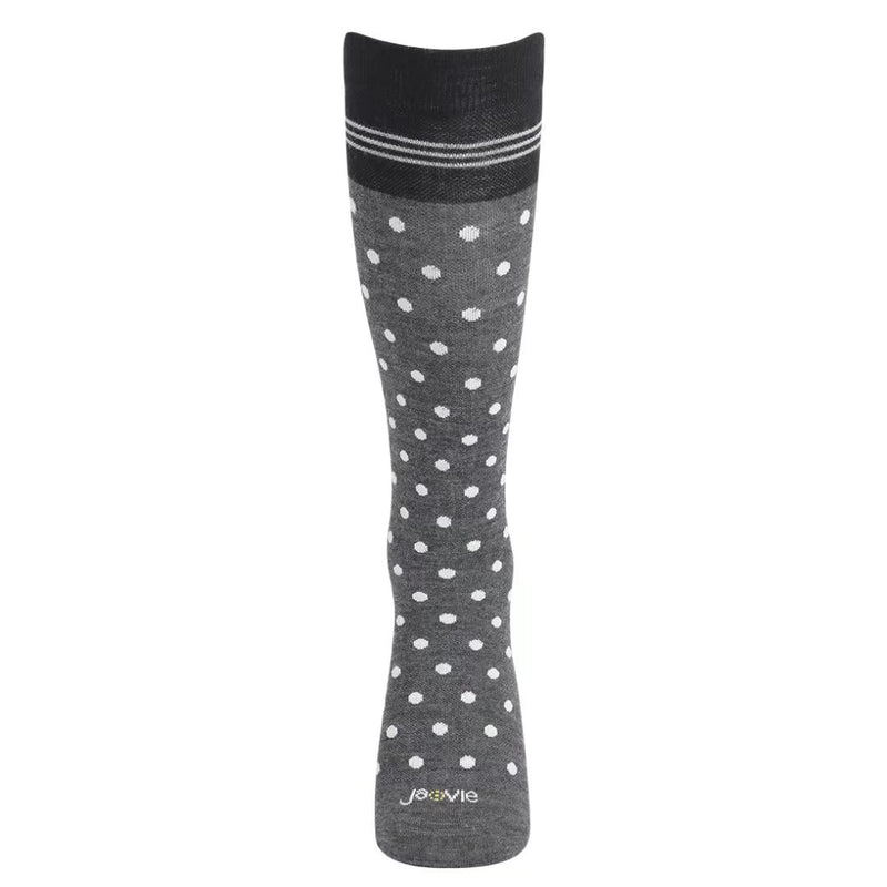 [Australia] - JAVIE Comfy Merino Wool Socks for Women & Men Graduated Compression Socks (15-20mmHg) Knee High Compression Stockings Small Grey/White Dots 