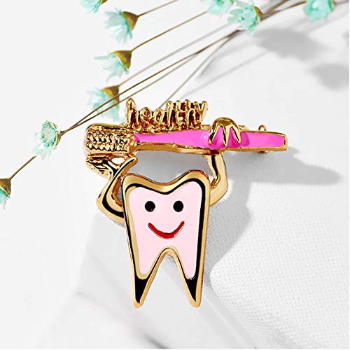 [Australia] - Cute Sweet Teeth Tooth Brooch Pins Enamel Health Logo Toothbrush Pin Dentist Badge Brooches 