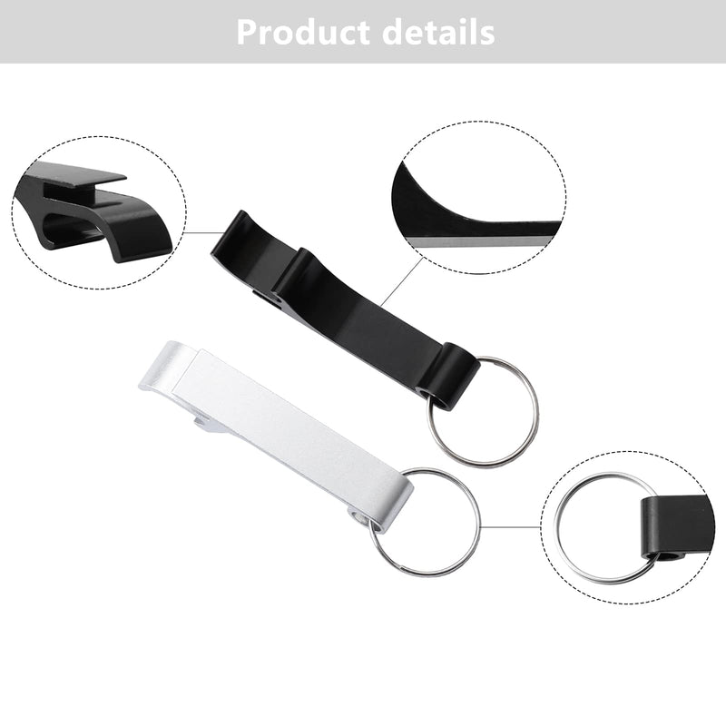[Australia] - 6Pcs Keyring Bottle Openers for Can Beer Opener Keychain, Mini Bottle Opener for Bars, Party Present Supplies, Black and Silver 