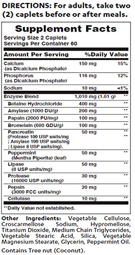 [Australia] - Vitamin World Digest-13 Multi-Enzyme Broad Spectrum Formula | Maximum Strength | Digestive Aid, 120 Caplets 