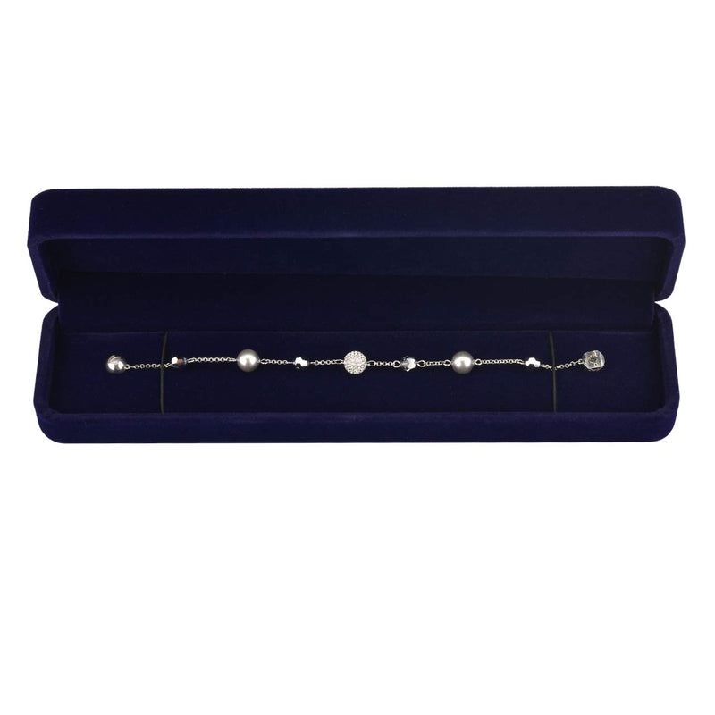 [Australia] - Cosmos Blue Color Velvet Bracelet Chain Gift Box Jewelry Box 