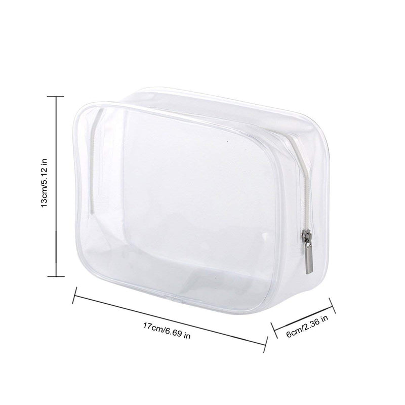 [Australia] - 6 Pack Clear Toiletry Carry Pouch with Zipper Portable PVC Waterproof Cosmetic Bag for Vacation Travel Bathroom and Organizing (A) A 