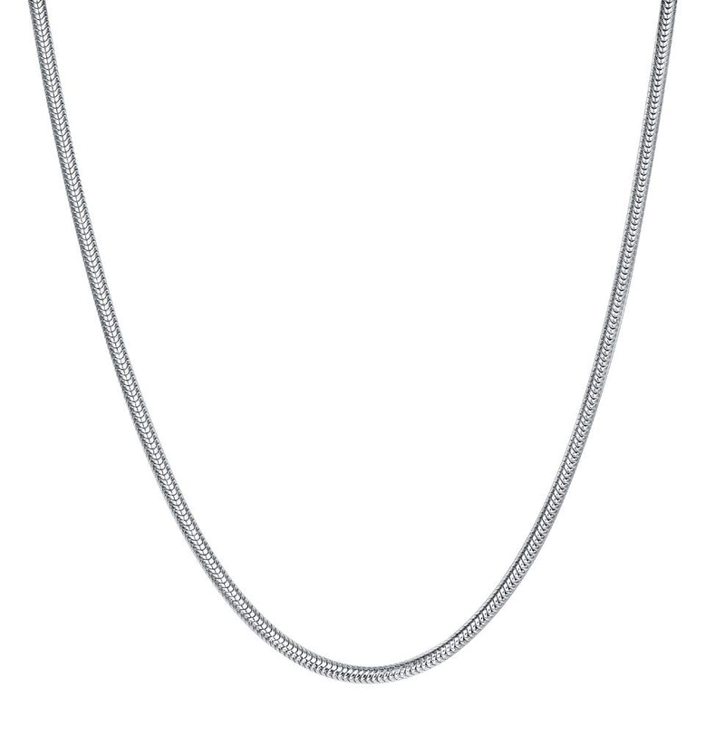 [Australia] - 925 Sterling Silver Snake Chain Necklace, BORUO 1mm 1.6mm Solid Italian Nickel-Free Chain Lobster Claw Clasp 14-30 Inch 18.0 Inches Snake Chain 1mm 