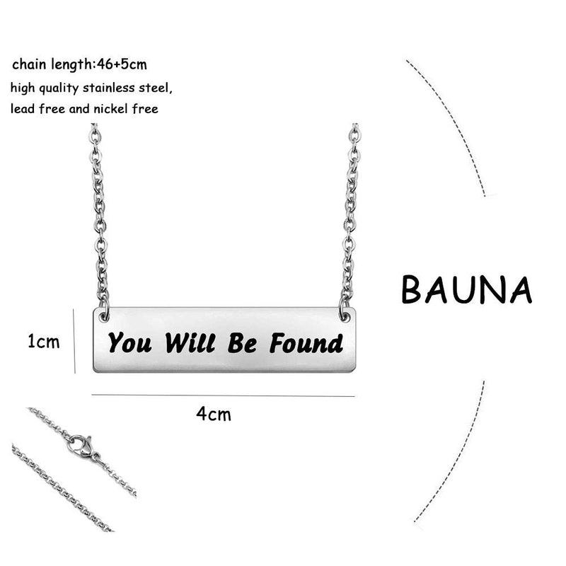 [Australia] - BAUNA You Will be Found Bar Necklace Dear Evan Hansen Broadway Musical Inspired Theater Gift Actor Gift You will be found necklace 
