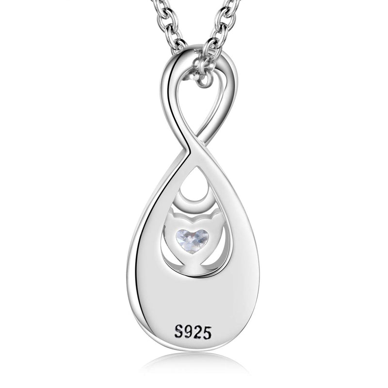 [Australia] - APOTIE Infinity Cremation Jewelry for Ashes 925 Sterling Silver CZ Heart Teardrop Pendant Keepsake Memorial Funeral Urn Women Necklace for Your Everlasting Memories 