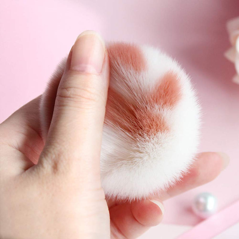 [Australia] - AKOAK 1 Pack Cute Cat's Paw Makeup Brush Multifunctional Soft Fiber Short Handle Loose Powder Brush Blush Brush, Suitable for Outdoor Travel 