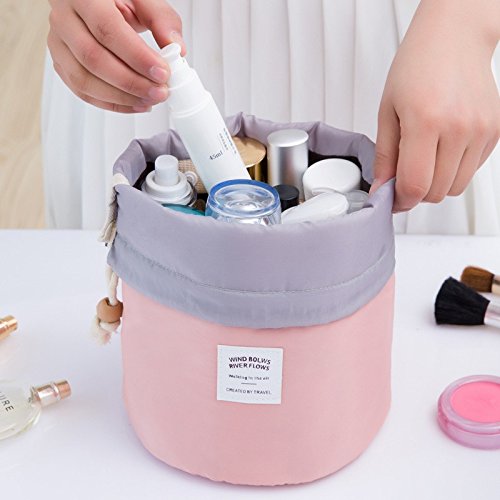[Australia] - Makeup Bag, YJQueen Travel Makeup Cosmetic Pouch Portable Handbag Toiletry Case Mini Makeup Train Case Cosmetic Bag Cosmetic Organizer Travel Accessories (Pink) Pink 