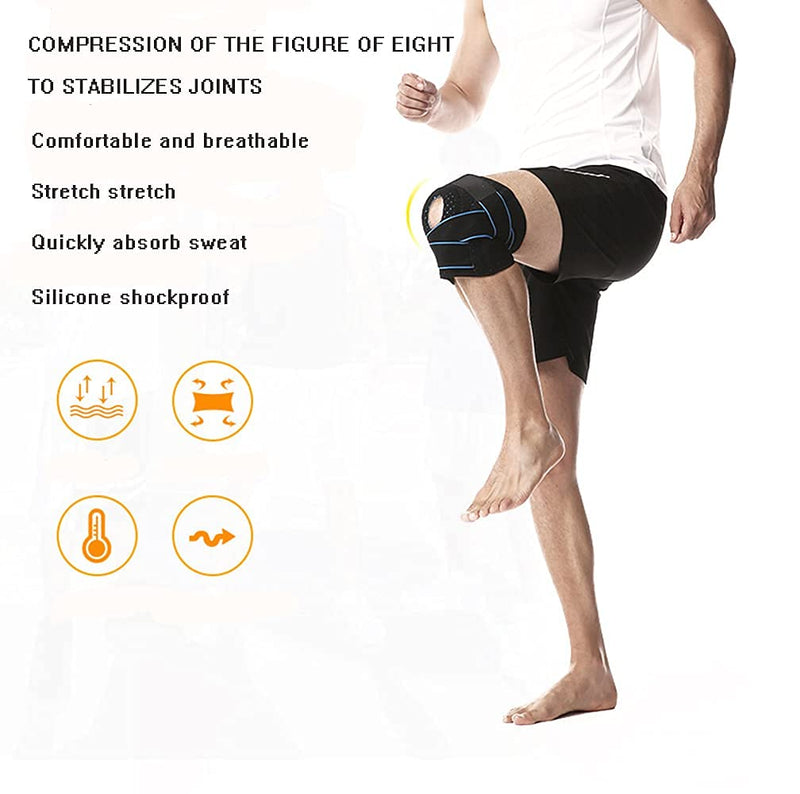 [Australia] - Knee Brace,Knee Brace with Side Stabilizers & Patella Gel Pads , Adjustable Knee Brace for Men & Women, Knee Joint Pain Prevention & Relief & Patella Stabilizer Support for Running, Riding, Football, Weightlifting 