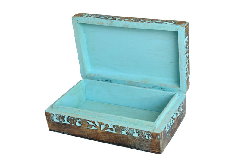 [Australia] - Wooden Decorative Jewellery Box Pentacle Organizer Keepsake Trinket Prayer Book Holder Watch Tea Bag Box Coin Collector Charms Keeper Star 