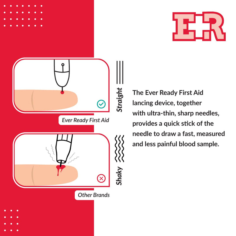 [Australia] - Ever Ready First Aid Lancing Device with 100 30 Gauge Twist Lancets for Blood Sugar Testing 