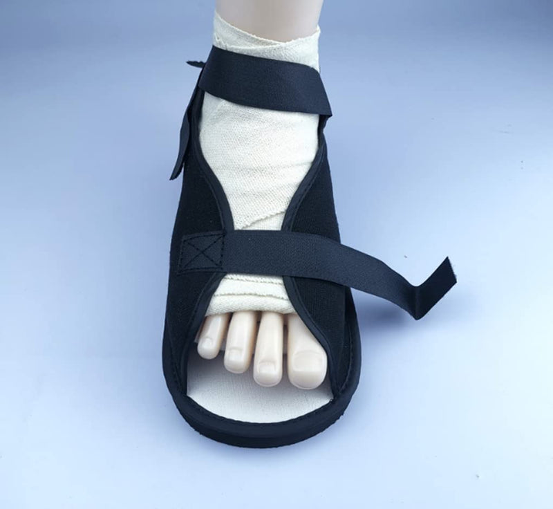 [Australia] - Medical Foot Fracture Plaster Shoe Recovery Footwear Post Surgery Open Toe Heel Shoe Stabilize Fracture Bone Shoe Non Slip One Size for All, Black, M 