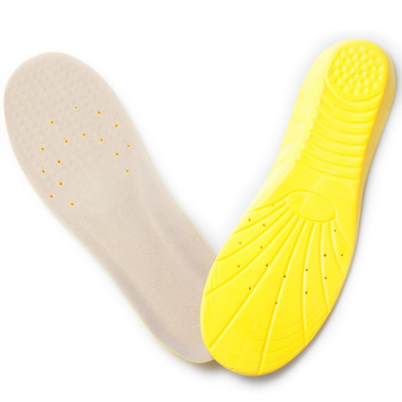 [Australia] - Shoe Insoles, Memory Foam Insoles, Providing Excellent Shock Absorption and Cushioning for Feet Relief, Comfortable Insoles for Men and Women for Everyday Use, L [US M: 8-12/W: 10-15] Yellow L [US M: 8-12/W: 10-15] 