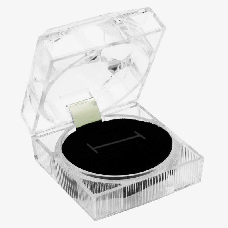 [Australia] - Elepure 12 pcs Clear Crystal Ring Gift Boxes, Earrings Jewelry Storage Box Acrylic Display Organizer Case for All Kinds of Ring Earrings Velvet Insert Black 