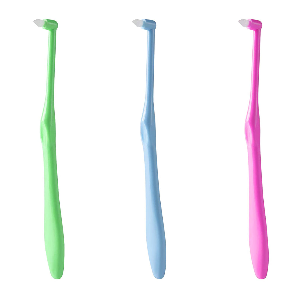 [Australia] - 3 Pieces Tuft Toothbrushes Slim Interspace Teeth Brush for Orthodontic Braces & Detail Cleaning 