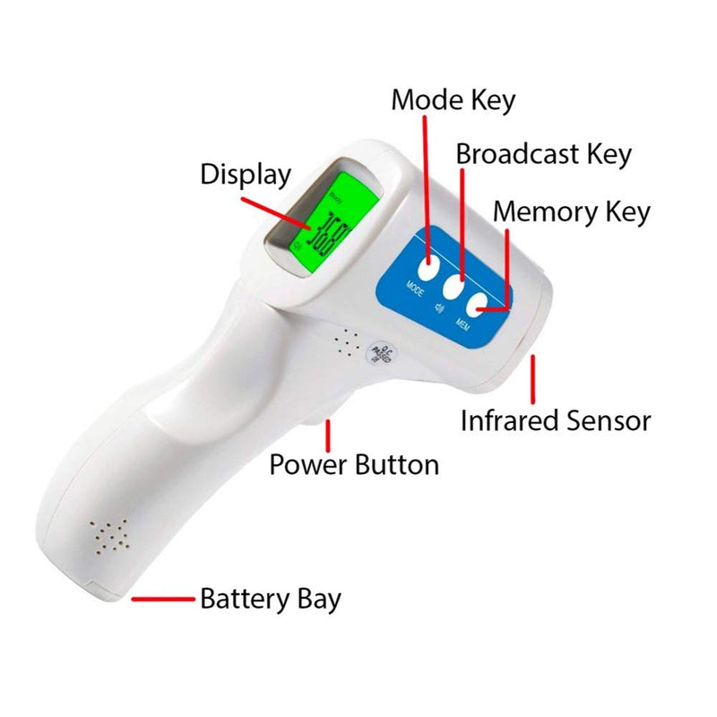 [Australia] - Berrcom Non Contact Infrared Forehead Thermometer JXB-178 Contactless Thermometer 3 in 1 for Kids Infant Adult Fever Check 