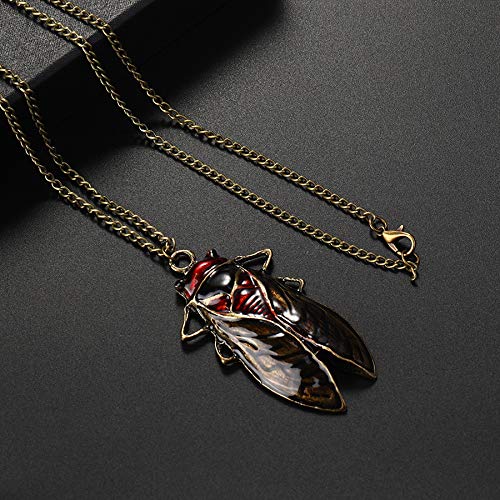 [Australia] - La Espoir Fashion Cicada Insects Pendants Sweater Necklace gold 