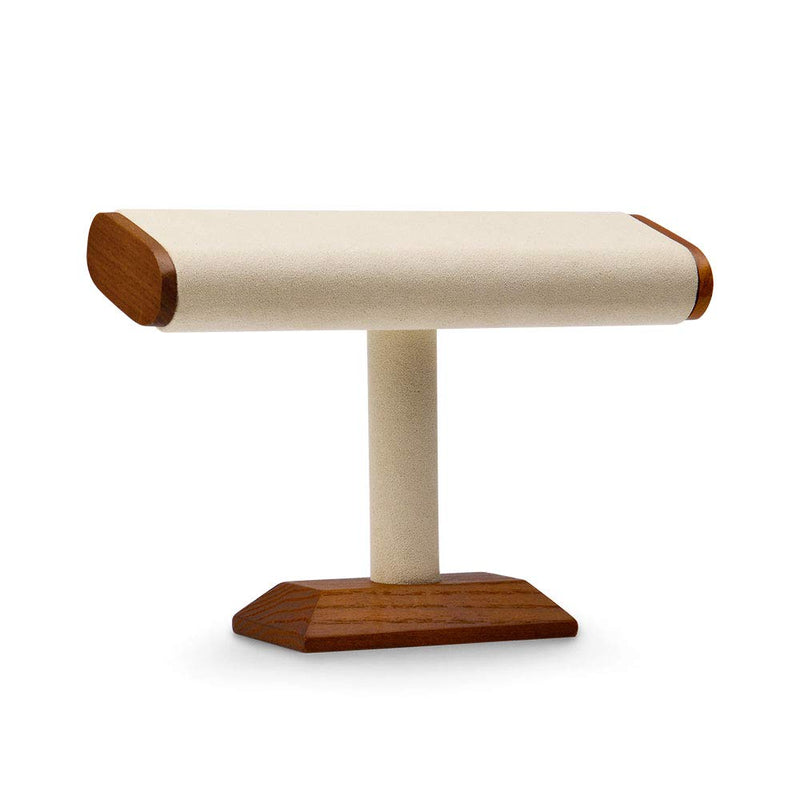 [Australia] - Oirlv Solid Wood T-Bar Watch Display Stand Jewelry Organizer Holder for Watch Bracelet Countertop Table Top Jewelry Tower(Creamy-White) Creamy-white 