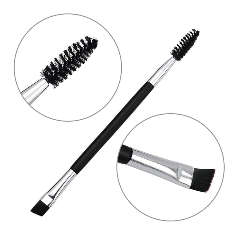 [Australia] - AKOAK 3 Pcs Double-headed Eyebrow Brush, Eyelash Brush, One Side Bevel Eyebrow Powder Brush and the Other Spiral Brush Beauty Tool Makeup Brush, Suitable for Eye Makeup 