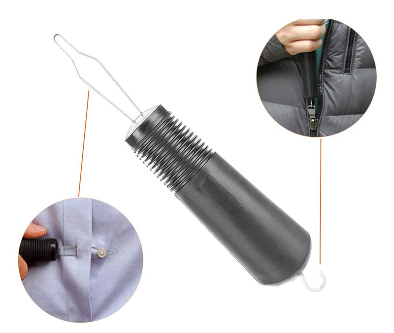 [Australia] - 2 Pack Button Hook and Zipper Pull Helper - Dressing Button Aid Assist Tool for Arthritis Disabled Elderly - 2 in 1 Dressing Aids Tool 
