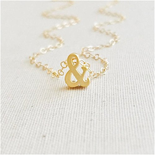 [Australia] - WLLAY Dainty and Symbol Ampersand Necklace Gold Silver Plated 
