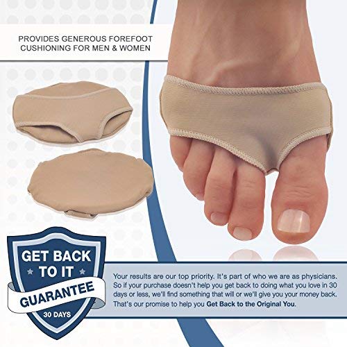 [Australia] - Dr. Frederick's Original Gel Pad Metatarsal Sleeves - 2 Pieces Metatarsal Pads for Forefoot Pain - Metatarsalgia, Morton's Neuroma, Plantar Warts, Corns and Sesamoiditis - Small | W4.5-6.5 