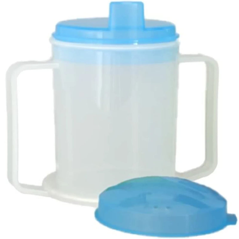 [Australia] - Wolvex Adult Drinking Cup Beaker with Handles & Anti Spill lids for Disabled Adults Dishwasher and Microwave Safe BPA, PVC and Latex Free 