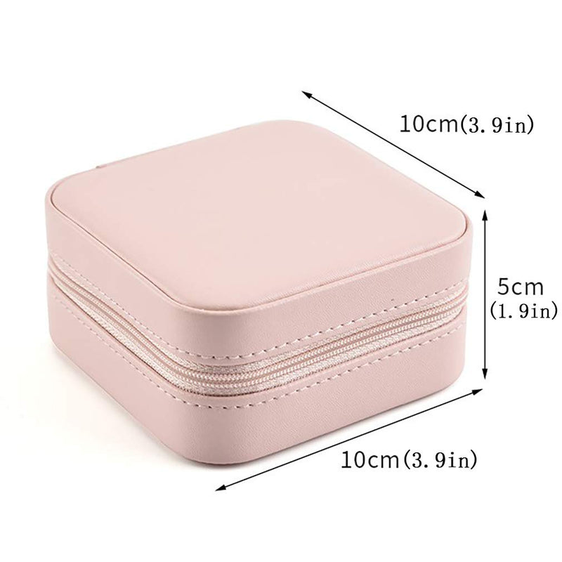 [Australia] - PHABULS Small Travel Jewelry Box for Women Earring Ring Necklace Bracelet Travel Portable Box for Storage(Romantic Pink) A Romantic Pink 