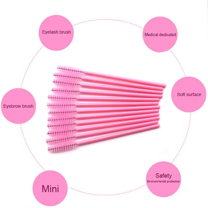[Australia] - 300 Pack Mascara Wands Disposable Eye Lash Brushes Brows Applicator for Eyelash Extensions Makeup Tool Bulk, Pink 