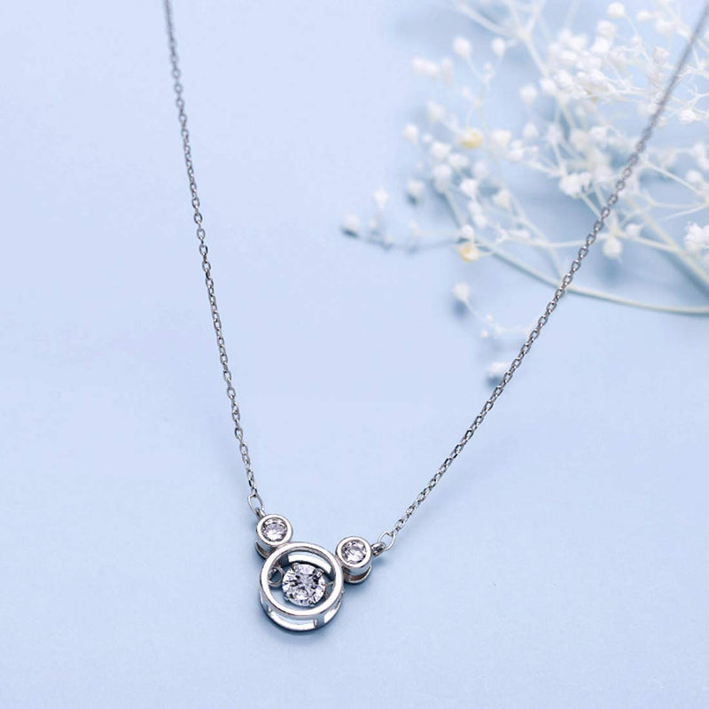 [Australia] - SLUYNZ 925 Sterling Silver Sparkling CZ Mouse Pendant Necklace for Women Teen Girls Lovely Mouse Necklace Birthday Gifts 