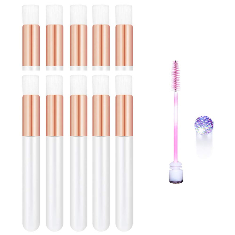 [Australia] - 20 Pcs Rose Gold Lash Shampoo Brush Cosmetic Brushes Peel Off Blackhead Brush Remover Tool Nose Cleaning Washing Brush Lash Cleanser Brushes by Lskeenon White 