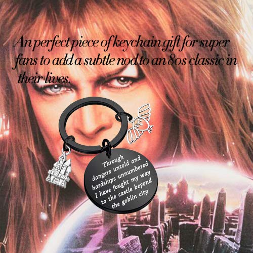 [Australia] - TIIMG Labyrinth Movie Inspired Gift David Bowie Gift Jareth The Goblin King Through Dangers Untold Cult Movies Literary Gift The Goblin City BLACK 