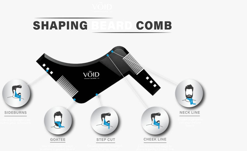 [Australia] - VOID Homme Beard Lining Kit (Black) - Beard Filler Pencil, Beard Shaping Comb and Beard Aligning Razors- Beard Filler Kit for Waterproof Natural Look Black 