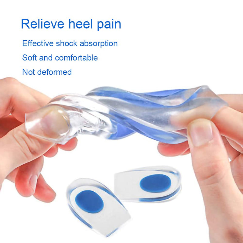 [Australia] - 3 Pairs Gel Heel Cups, Silicone Heel Cup Pads for Plantar Fasciitis, Heel Spur & Achilles Pain, Gel Heel Cups and Cushions Absorbing Support (Men/Large) 
