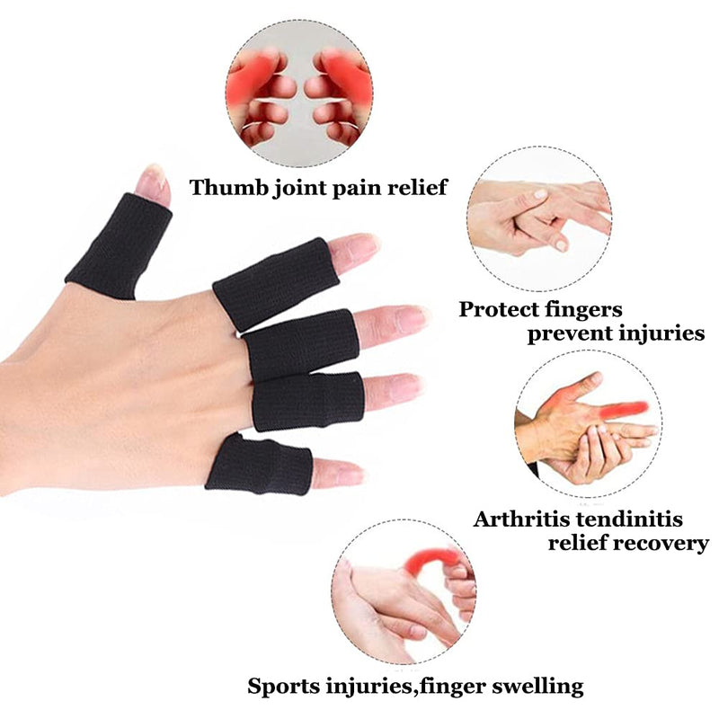[Australia] - Finger Support Compression Sleeves (30Pcs), Breathable Thumb Support Brace Splint Arthritis Sleeve for Finger Joint Pain Relief, Comfortable Finger Protector for Triggger Finger Sports Aid Support 