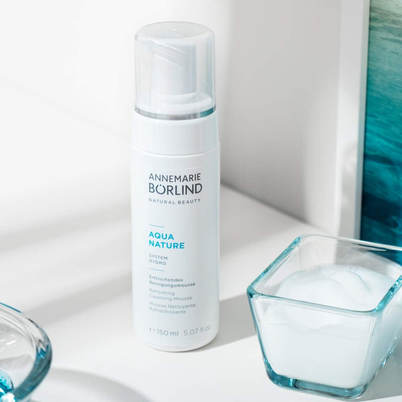 [Australia] - ANNEMARIE B√ñRLIND - AQUANATURE Refreshing Cleansing Mousse - Aloe and Hyaluronic Acid Vegan Natural Facial Wash - Removes Impurities and Makeup with Mild Tensides - 150ml 
